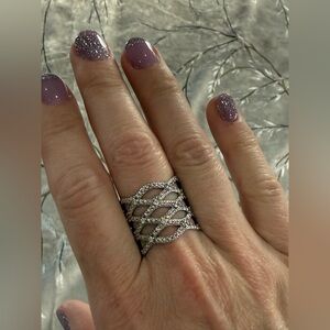 Sterling silver & man made diamond Ring